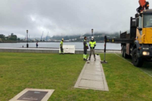 Lietaus vandens surinkimo parkas, integruotas į kraštovaizdį kaip žaliasis plotas A Malata rajone Ispanijoje